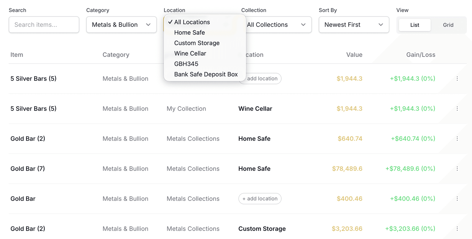 Storehouses for niche and cross-category collections
